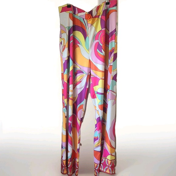 Boston Proper Pants - Boston Proper Womens‎ L Multicolor Floral 70s Retro Bright Palazzo Pants Trouser